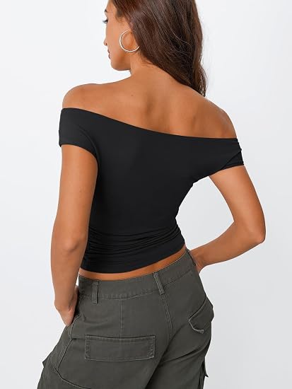Double-Lined Off-Shoulder Going-Out Top
