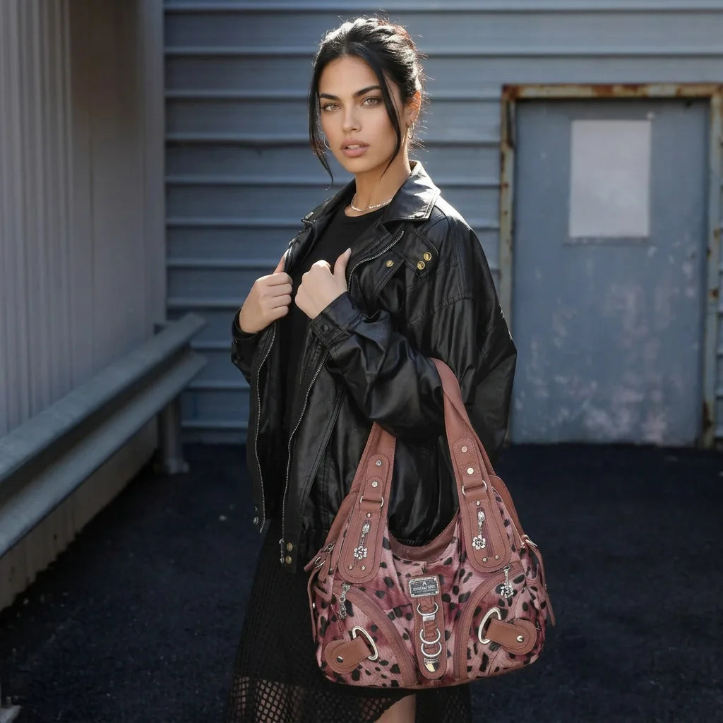 vintage studded hobo bag