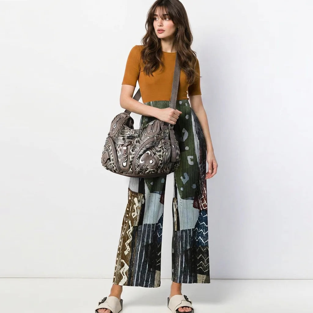 vintage studded hobo bag