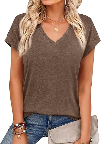 Soft V-Neck Cap Sleeve Tee