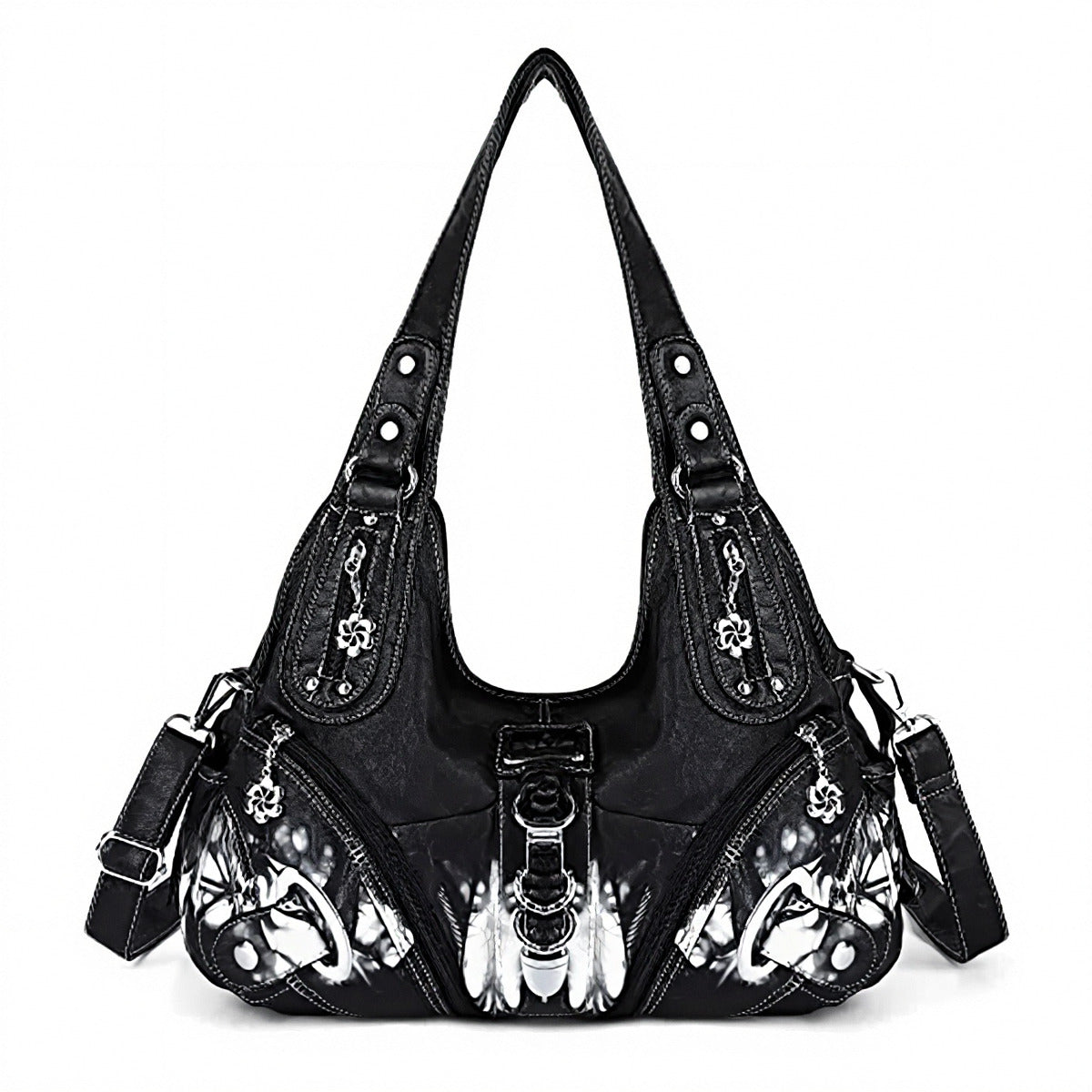 vintage studded hobo bag