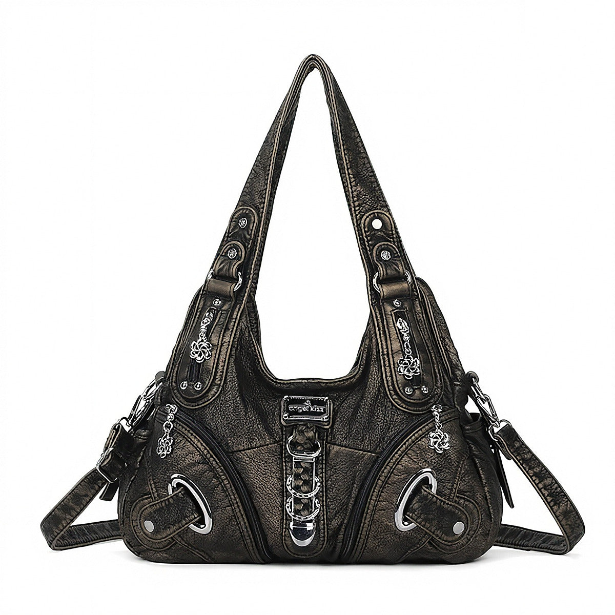 vintage studded hobo bag