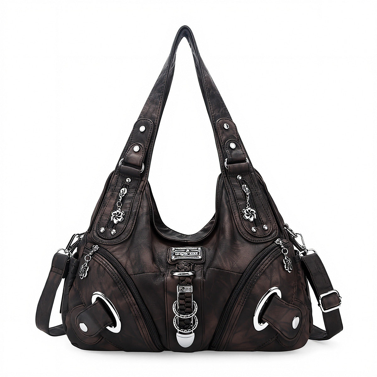 vintage studded hobo bag