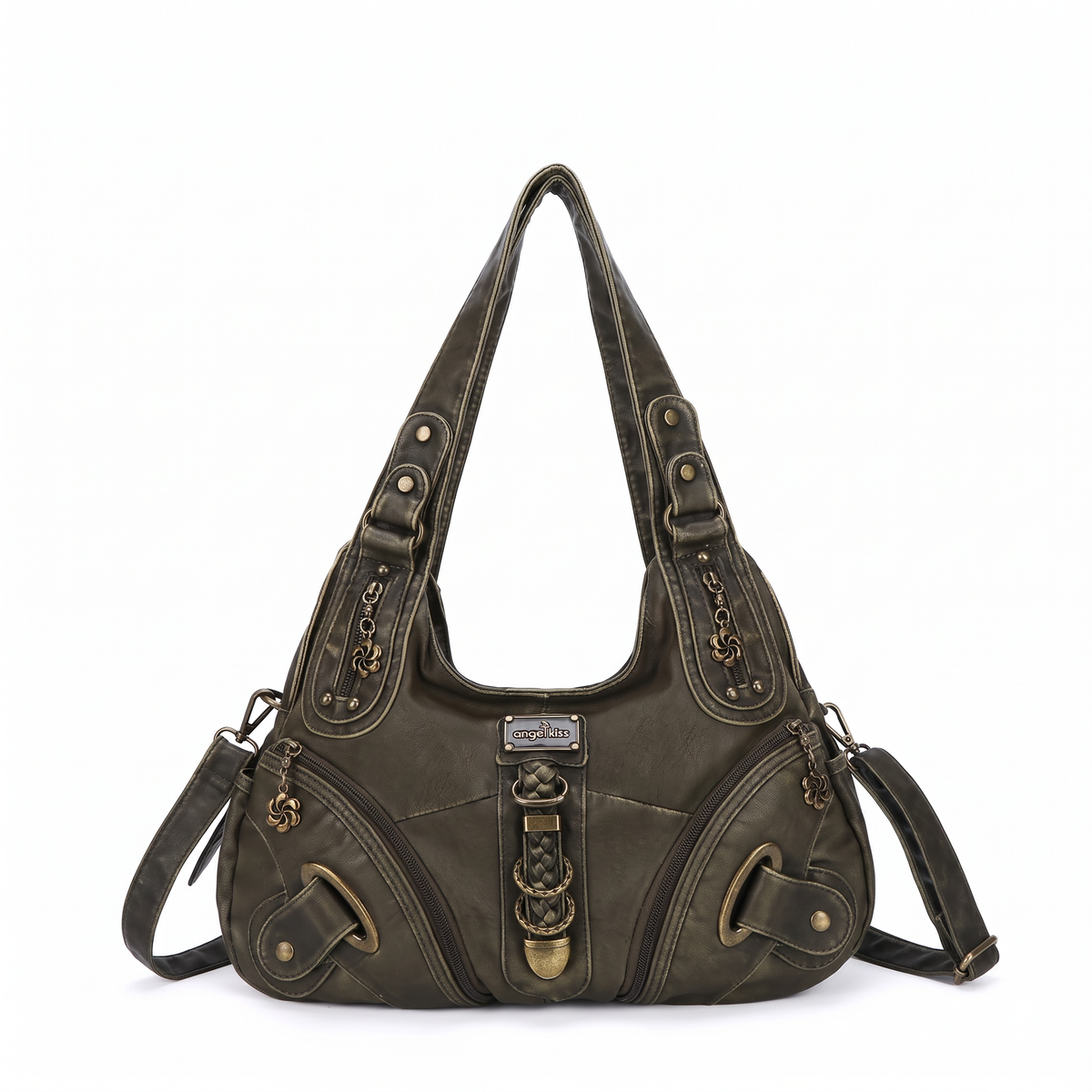 vintage studded hobo bag